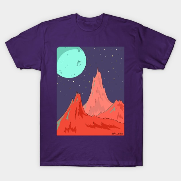 Red Mountains T-Shirt by KateBlubird